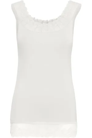 Cream Top, Dame, Hvid, S, Florence Top Toppe T-shirts 10600385 Chalk