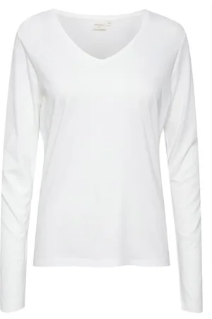 Cream Top, Dame, Hvid, L, Bomuld, Naia Long Sleeve T-Shirt Toppe T-shirts 10605255 Snow