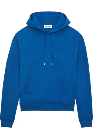 Saint Laurent Sweathshirts & Hoodies, Herre, Blå, S, Bomuld, Hættetrøje