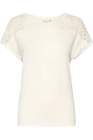 Cream Top, Dame, , 2XL, Uld, Crtrulla Jersey T-Shirt Toppe T-shirts 10611093 Snow White