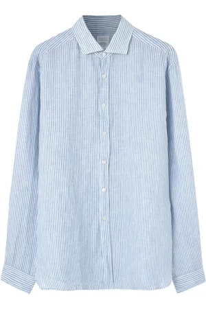 Xacus Skjorte, Herre, Blå, 2XL, Linned, Casual Bluser