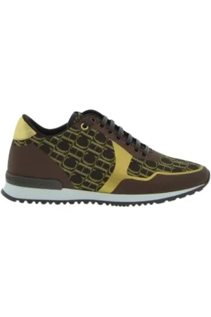 Carolina Herrera Sko, Dame, Flerfarvet, 36 EU, Uld, Brun og Guld Canvas Runner Sneakers
