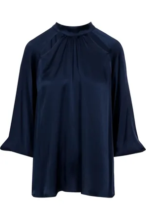 SEMICOUTURE Bluser & Skjorter, Dame, Blå, S, Uld, Blouses