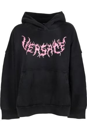 VERSACE Sweathshirts & Hoodies, Dame, Sort, S, Bomuld, Sort hættetrøje - Regular Fit - 100% bomuld