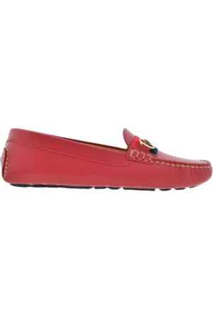 Carolina Herrera Sko, Dame, Rød, 36 EU, Læder, Røde Insignia Læder Loafers