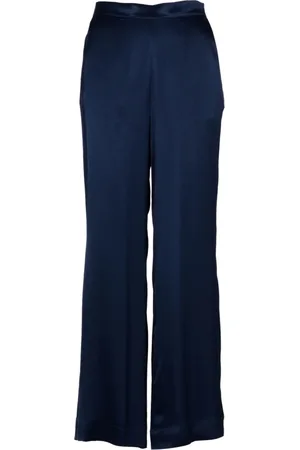 SEMICOUTURE Bukser, Dame, Blå, XS, Uld, Wide Bukser