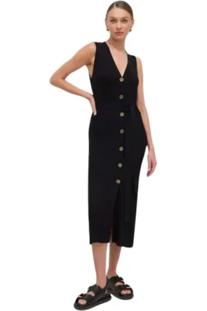 Twin-Set Kjole, Dame, Sort, S, Uld, Maxi Dresses
