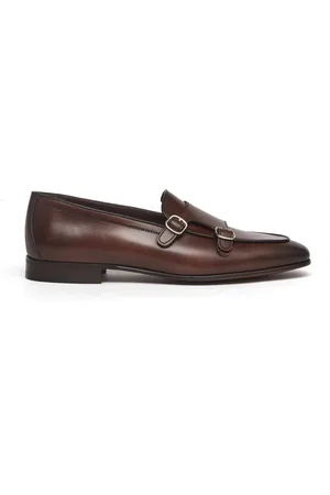 Berwick Sko, Herre, Brun, 40 1/2 EU, Læder, Brune Læder Monk Strap Sko