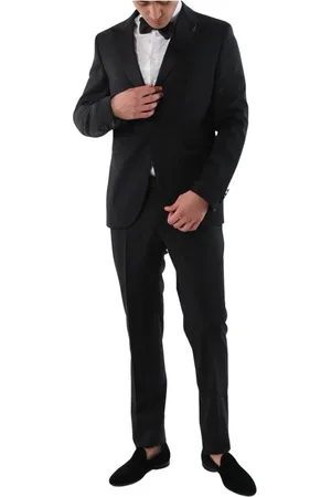 PAOLONI Jakkesæt, Herre, Sort, L, Uld, Single Breasted Suits