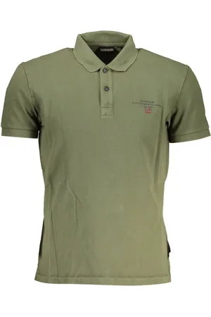 Napapijri Top, Herre, Grøn, XL, Bomuld, Grøn Bomuldspolo med Print og Logo