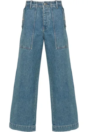 Maison Kitsuné Jeans, Herre, Blå, W30, Bomuld, Wide Jeans