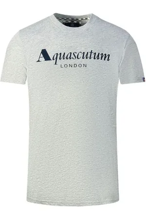 Aquascutum Top, Herre, Grå, XL, Bomuld, T-shirts