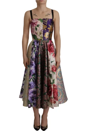 Dolce & Gabbana Kjole, Dame, Flerfarvet, 2XS, Maxi Dresses