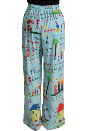 Dolce & Gabbana Bukser, Dame, Flerfarvet, 2XS, Polyester, Wide Bukser
