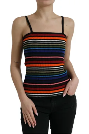 Dolce & Gabbana Top, Dame, Flerfarvet, 3XS, Bomuld, Ærmeløse toppe