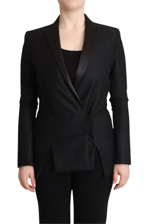 Costume National Jakke, Dame, Sort, XS, Uld, Dobbelt Brystet Sort Blazer