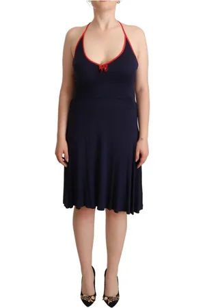 Rocco Barocco Kjole, Dame, Blå, S, Bomuld, Maxi Dresses