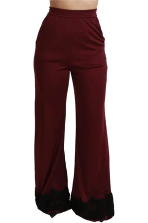 Dolce & Gabbana Bukser, Dame, Rød, XS, Polyester, Wide Bukser