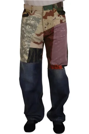 Dolce & Gabbana Jeans, Herre, Flerfarvet, M, Denim, Multifarvet Patchwork Denim Jeans