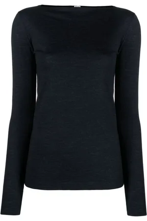 Totême Top, Dame, Blå, S, Uld, Long Sleeve Tops
