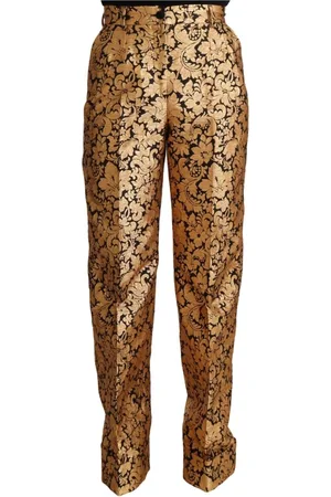Dolce & Gabbana Bukser, Dame, Gul, S, Polyester, Slim-fit Bukser
