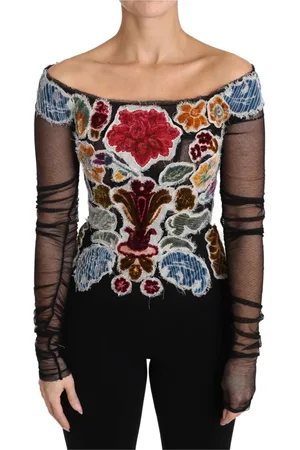 Dolce & Gabbana Top, Dame, Flerfarvet, L, Bomuld, Long Sleeve Tops