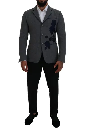 Dolce & Gabbana Jakkesæt, Herre, Grå, S, Uld, Single Breasted Suits