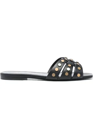 Saint Laurent Sko, Dame, Sort, 36 EU, Uld, Sliders