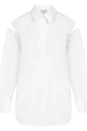 Alexander McQueen Bluser & Skjorter, Dame, Hvid, S, Bomuld, Optisk Hvid Skjorte