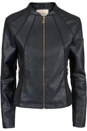 YES ZEE BY ESSENZA Jakke, Dame, Sort, 2XL, Læder, Leather Jackets