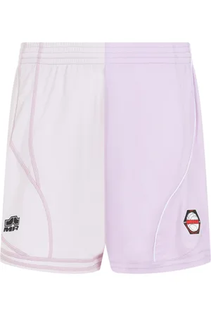 MARTINE ROSE Shorts, Herre, Flerfarvet, M, Polyester, Halv Halv Lilla Fodboldshorts