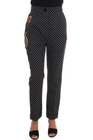 Dolce & Gabbana Bukser, Dame, Sort, S, Bomuld, Slim-fit Bukser