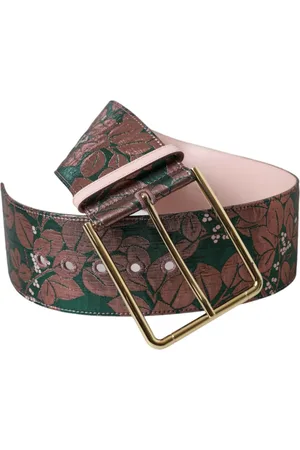 Dolce & Gabbana Tilbehør, unisex, Flerfarvet, 85 CM, Multifarvet Blomstret Jacquard Lurex Bælte