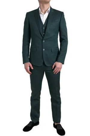 Dolce & Gabbana Jakkesæt, Herre, Grøn, XS, Bomuld, Single Breasted Suits
