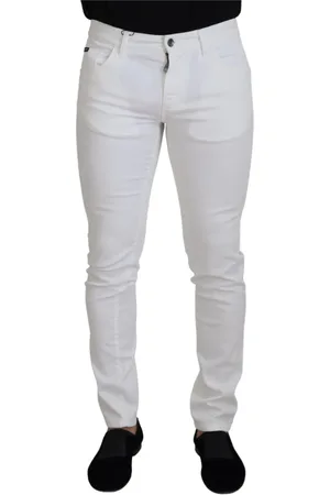 Dolce & Gabbana Jeans, Herre, Hvid, S, Denim, Hvid Stretch Denim Skinny Jeans
