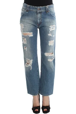 John Galliano Jeans, Dame, Blå, W24, Bomuld, Straight Jeans