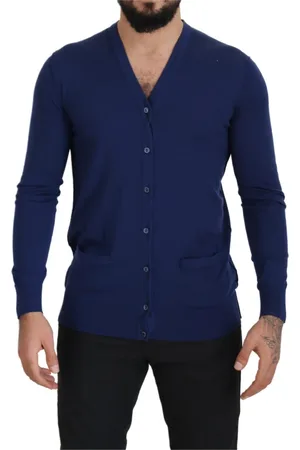 Dolce & Gabbana Strik, Herre, Blå, XS, Uld, Cardigans