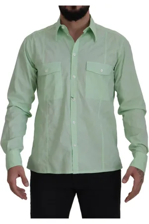 Dolce & Gabbana Skjorte, Herre, Grøn, 2XL, Bomuld, Casual Bluser