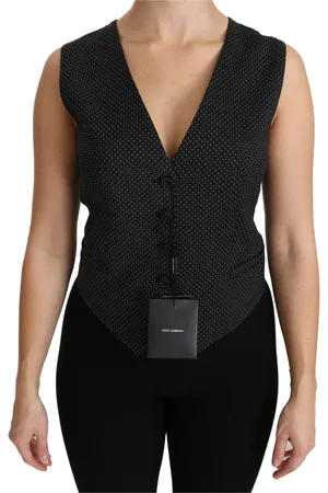 Dolce & Gabbana Jakke, Dame, Sort, S, Uld, Sort Plettet Uldvest