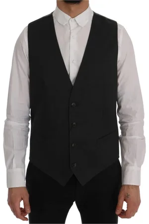 Dolce & Gabbana Jakkesæt, Herre, Grå, XL, Bomuld, Grå Staff Bomuld Rayon Vest