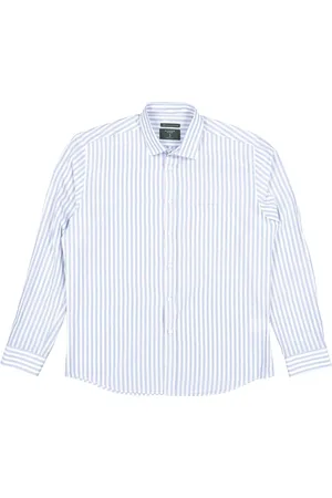 Butcher of Blue Skjorte, Herre, Flerfarvet, 2XL, Stribet langærmet skjorte lyseblå