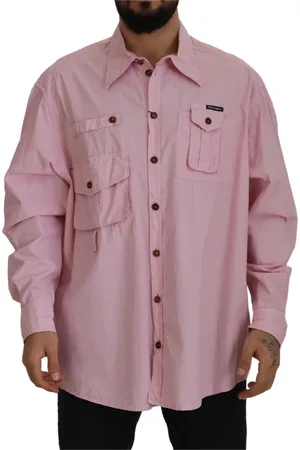 Dolce & Gabbana Skjorte, Herre, Lyserød, 3XL, Bomuld, Casual Bluser