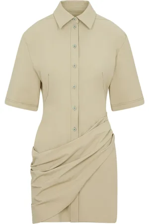 Jacquemus Kjole, Dame, Grøn, 2XS, Bomuld, Lys Khaki Skjortekjole
