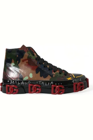 Dolce & Gabbana Sko, Herre, Flerfarvet, 40 EU, Læder, Camouflage High Top Sneakers Sko