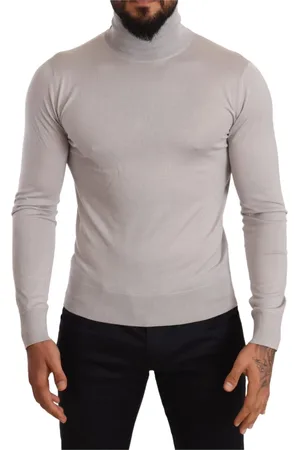 Dolce & Gabbana Strik, Herre, Grå, S, Cashmere, Rullekraver