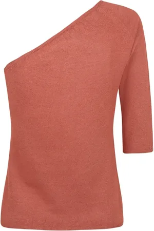 Cortana Bluser & Skjorter, Dame, Lyserød, L, Uld, Silke Enærmet Asymmetrisk Top
