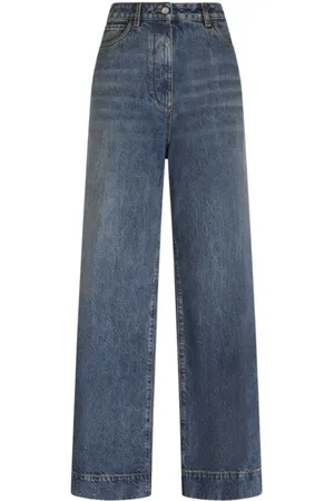 Etro Jeans, Dame, Blå, W27, Wide Jeans