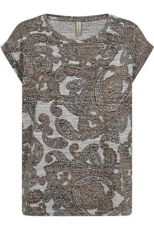 soyaconcept Top, Dame, Flerfarvet, 2XL, Uld, Galina 31 Toppe T-shirt 26257 Burnt Orange