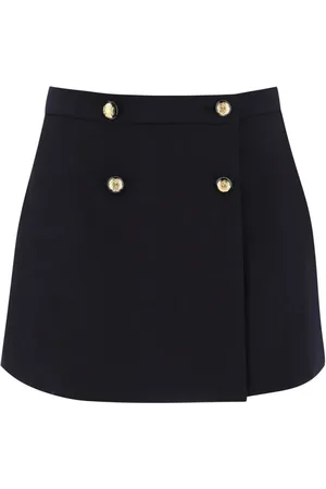 Alexander McQueen Nederdel, Dame, Blå, XS, Bomuld, Plisseret Mini Nederdel