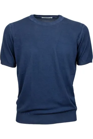 KANGRA CASHMERE Top, Herre, Blå, 2XL, Afslappet T-shirt